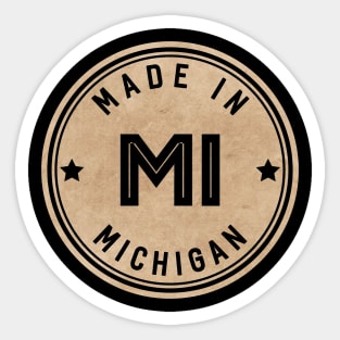 Made In Michigan MI State USA Sticker